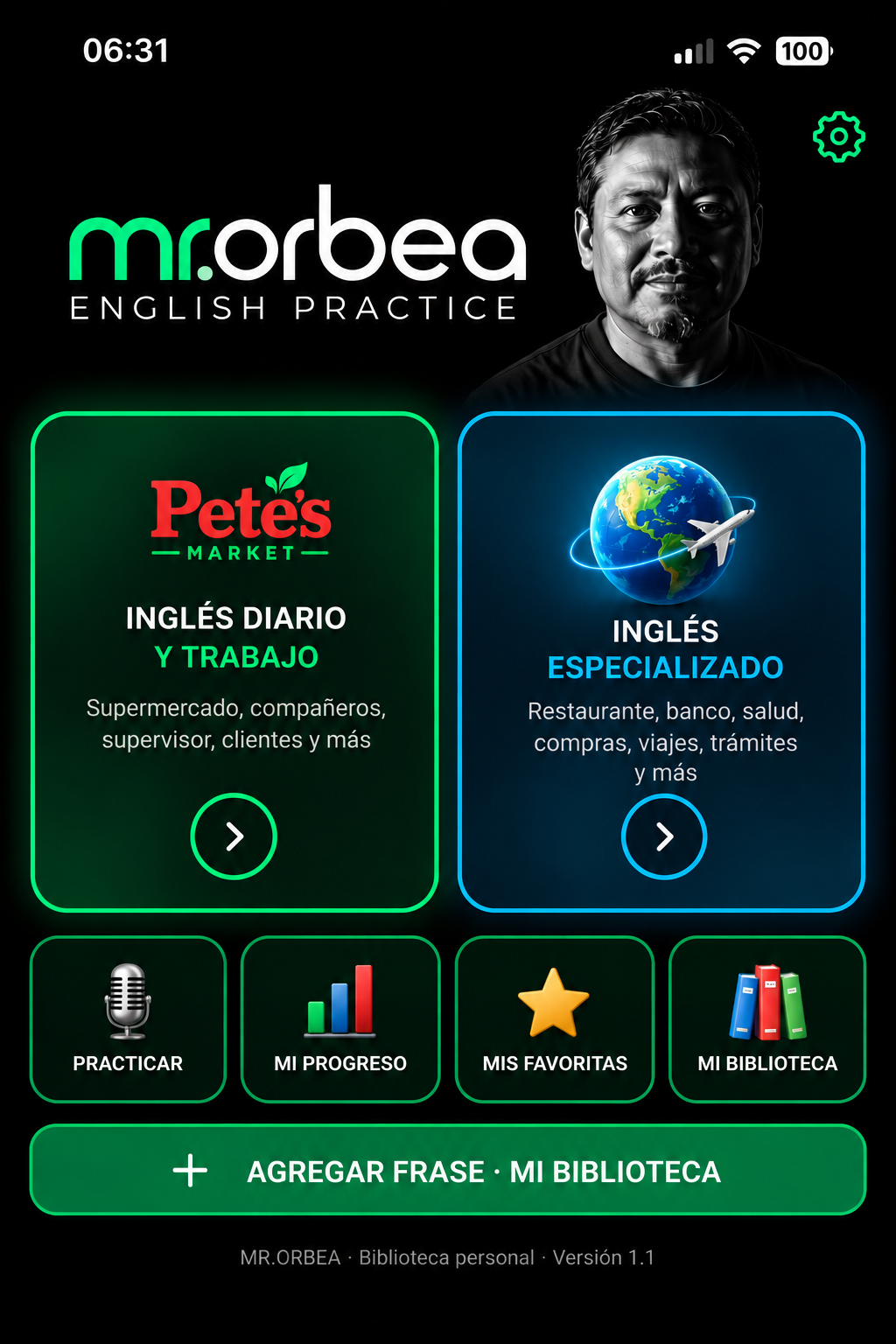 Portada original aprobada MR.ORBEA English Practice versión 1.1